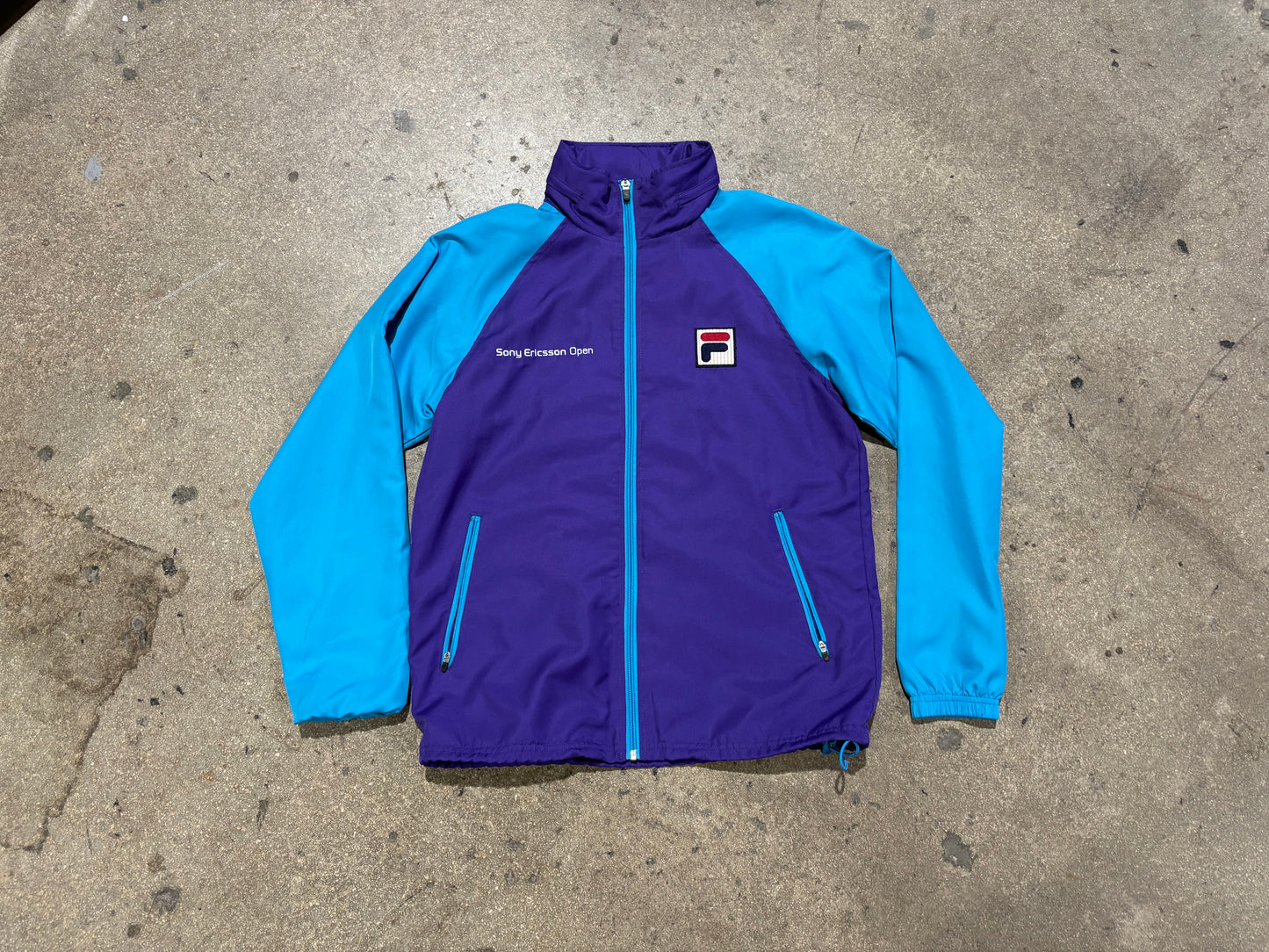 Fila Sony Ericsson Open Warm Up jacket - Purple / Teal Size Medium