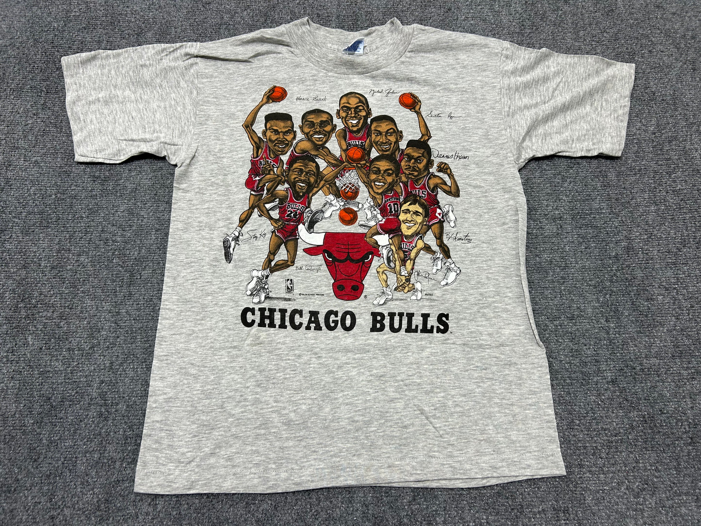 Chicago Bulls Character Slam Dunk Tee - Gray Size Medium