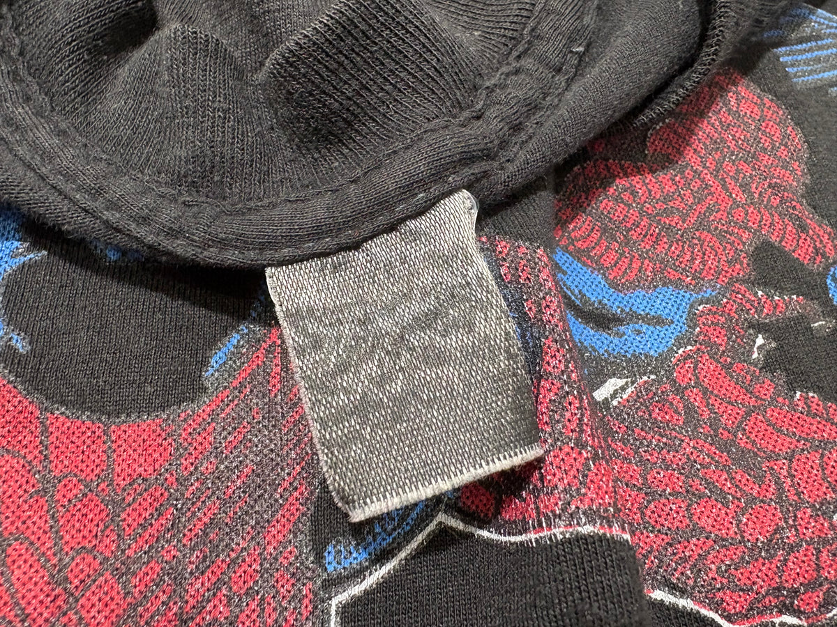 1989 Web Of Spiderman Tee - Black Size Large