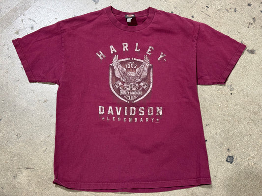 2016 Harley Davidson Legendary Tee - Burgundy Size XL