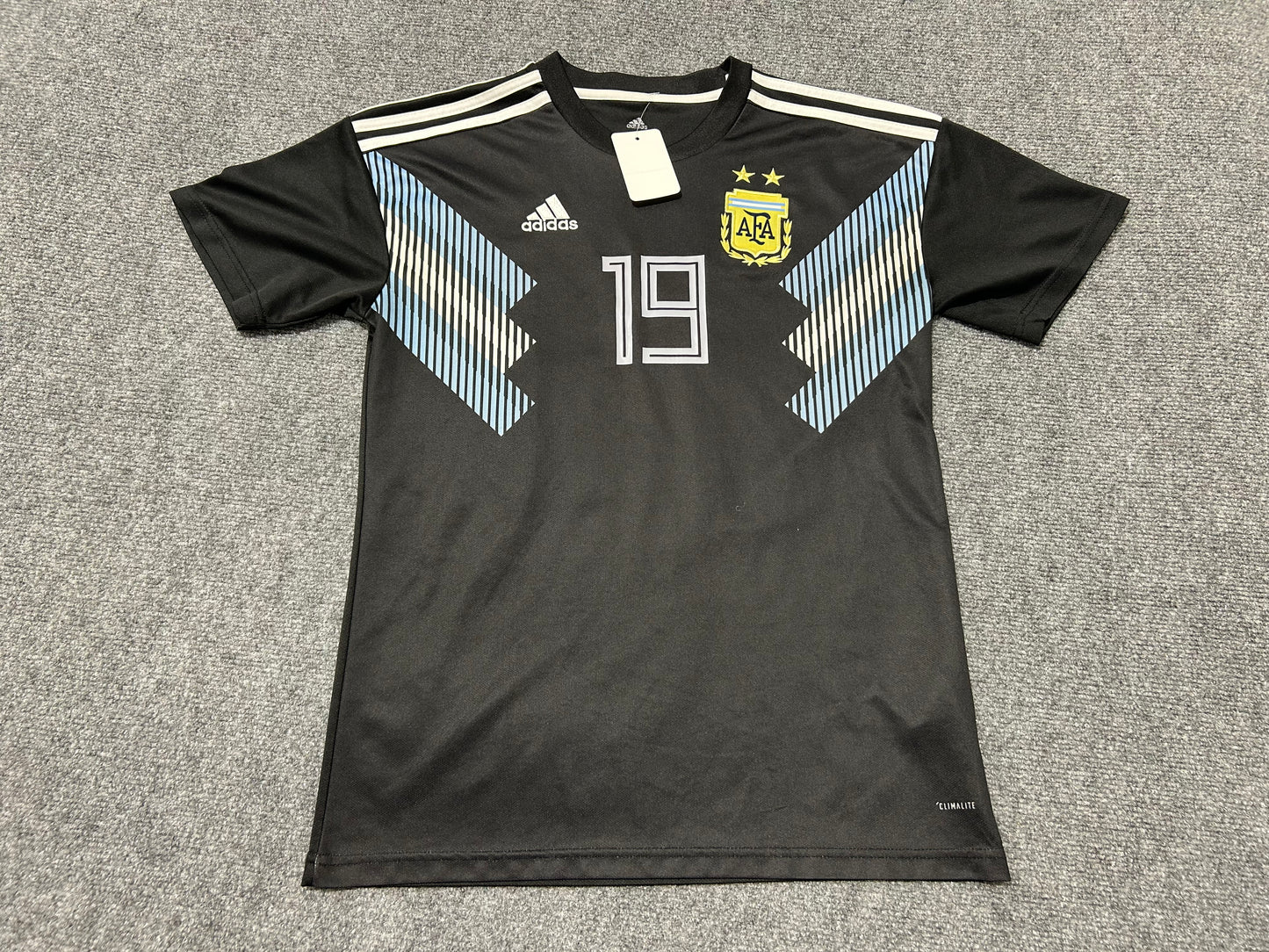 Adidas Argentina #19 Aguero Jersey - Black Size Small