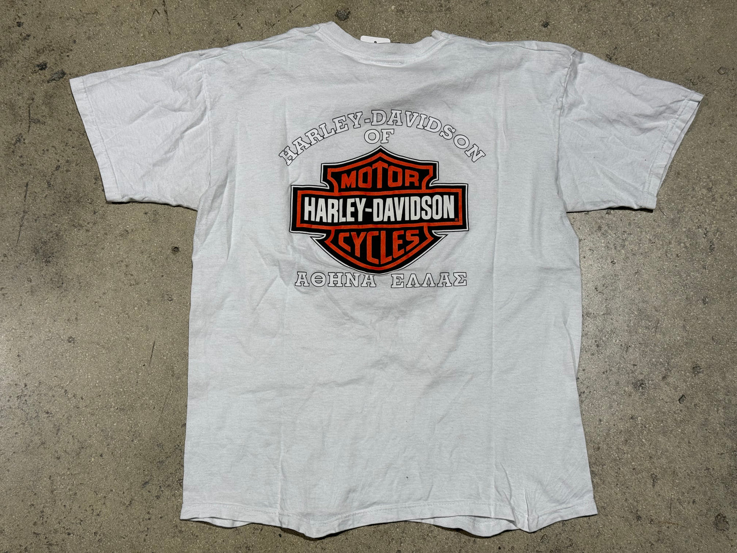 2000 Harley Davidson Skull Tee - White Size Large