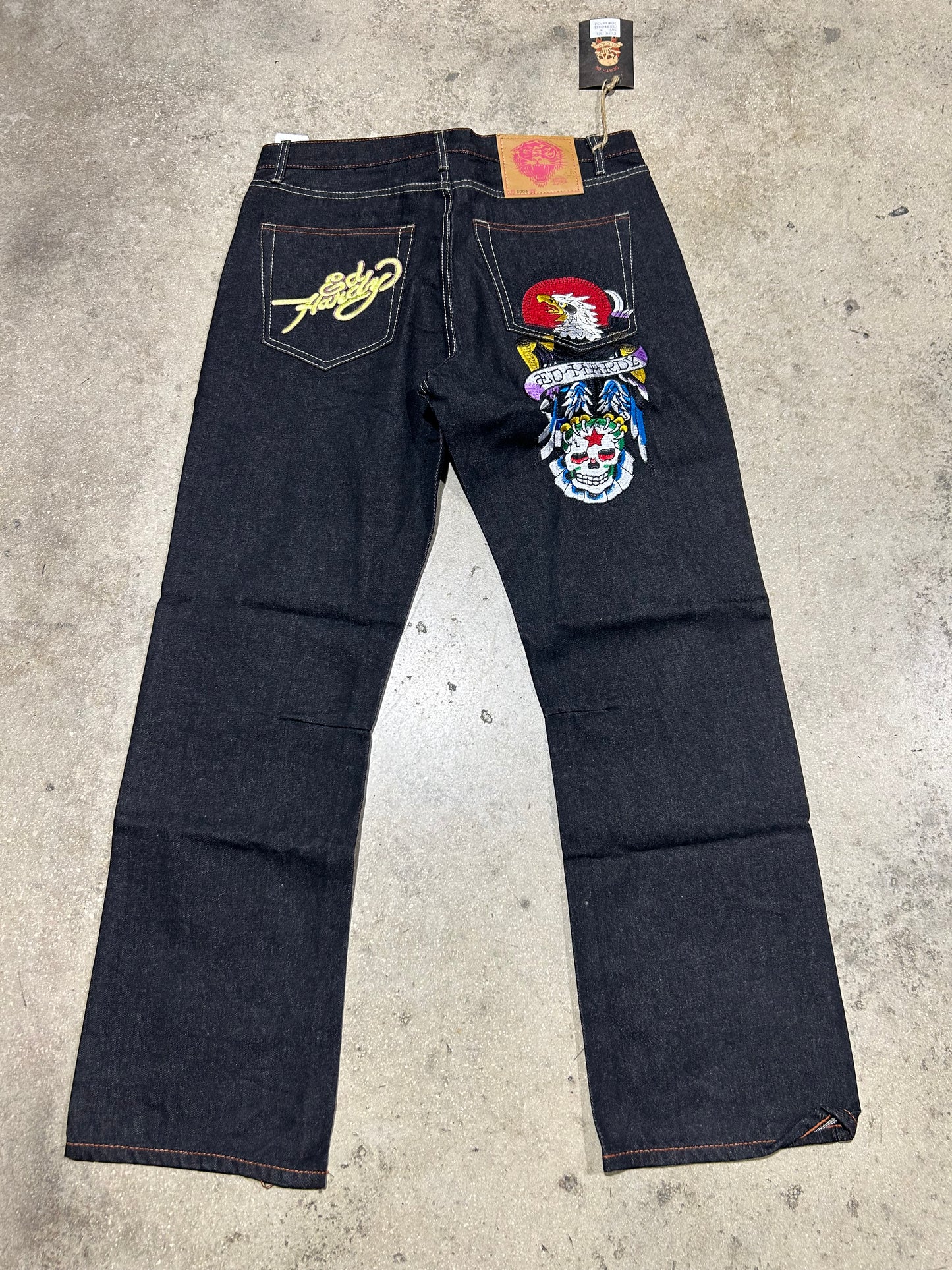 Ed Hardy Eagle Sunrise Denim - Black Size 38x35