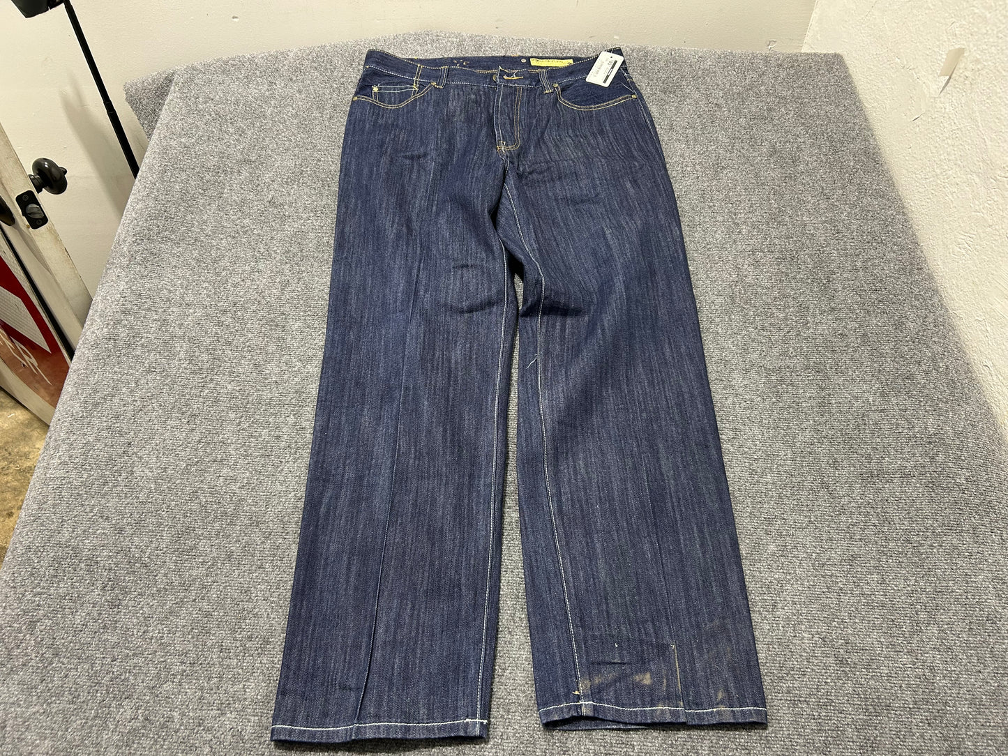 Enyce Gold Stitch Jeans - Navy Size 36