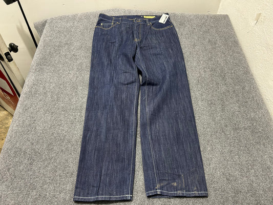 Enyce Gold Stitch Jeans - Navy Size 36