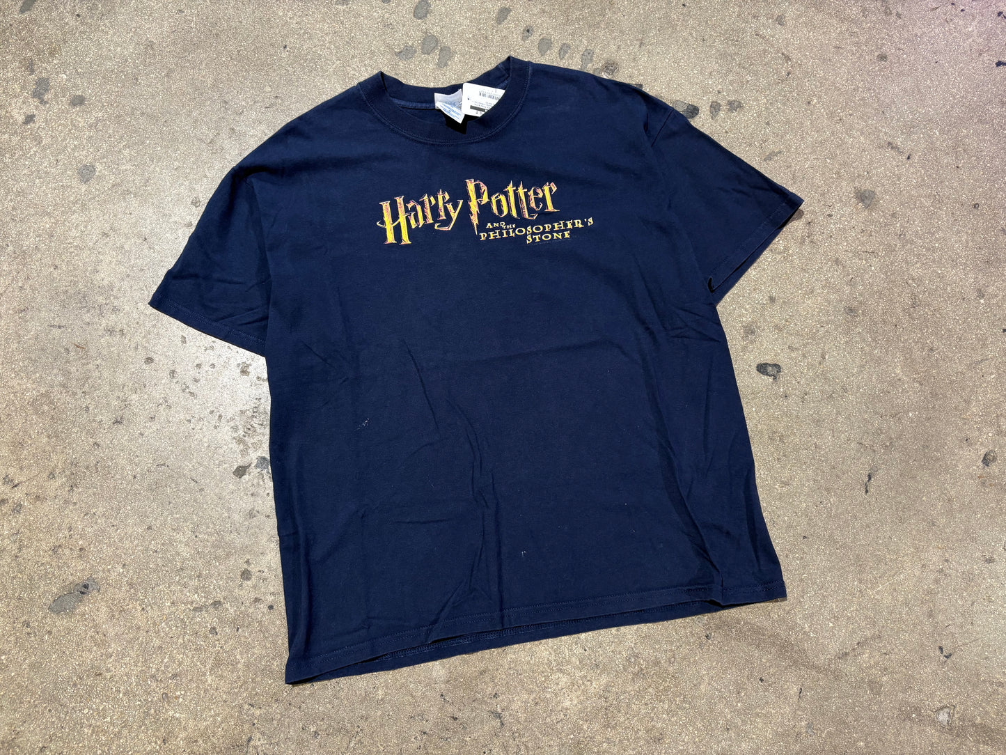 2001 Harry Potter & The Philosopher's Stone Tee - Navy Size XL