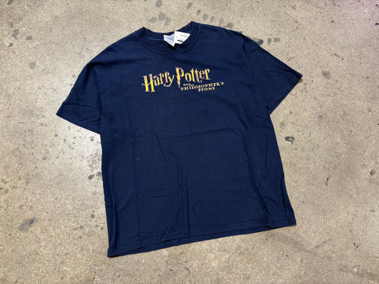 2001 Harry Potter & The Philosopher's Stone Tee - Navy Size XL