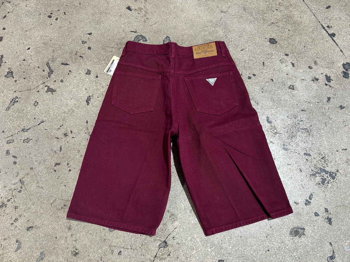 Guess Denim Shorts - Burgundy Size 30