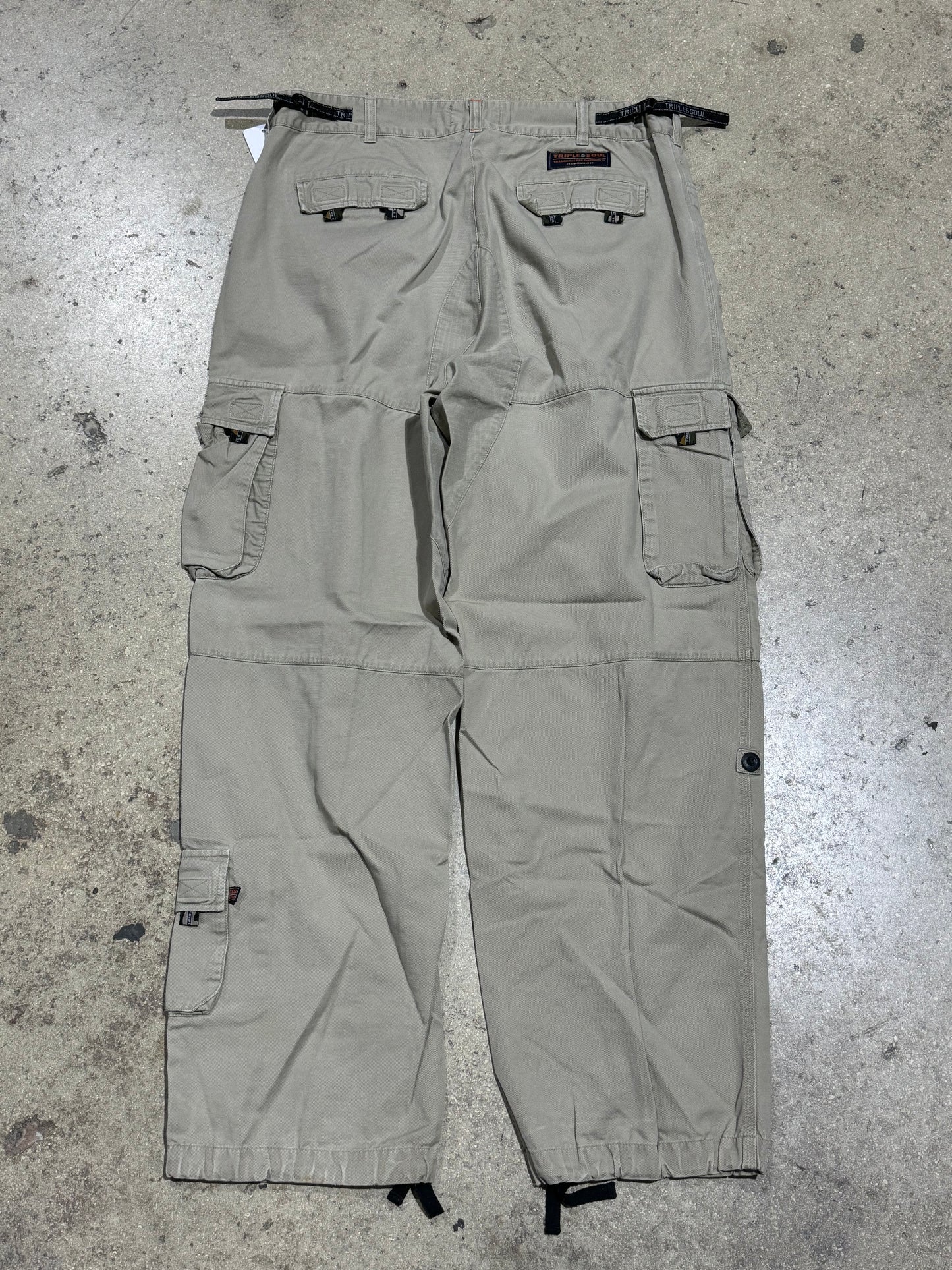 Triple5Soul Cargo Pants - Khaki Size 36x32