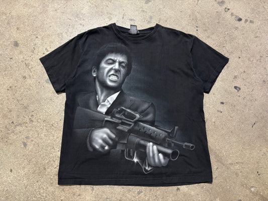 Scarface With His Little Friend Tee - Black Size XL