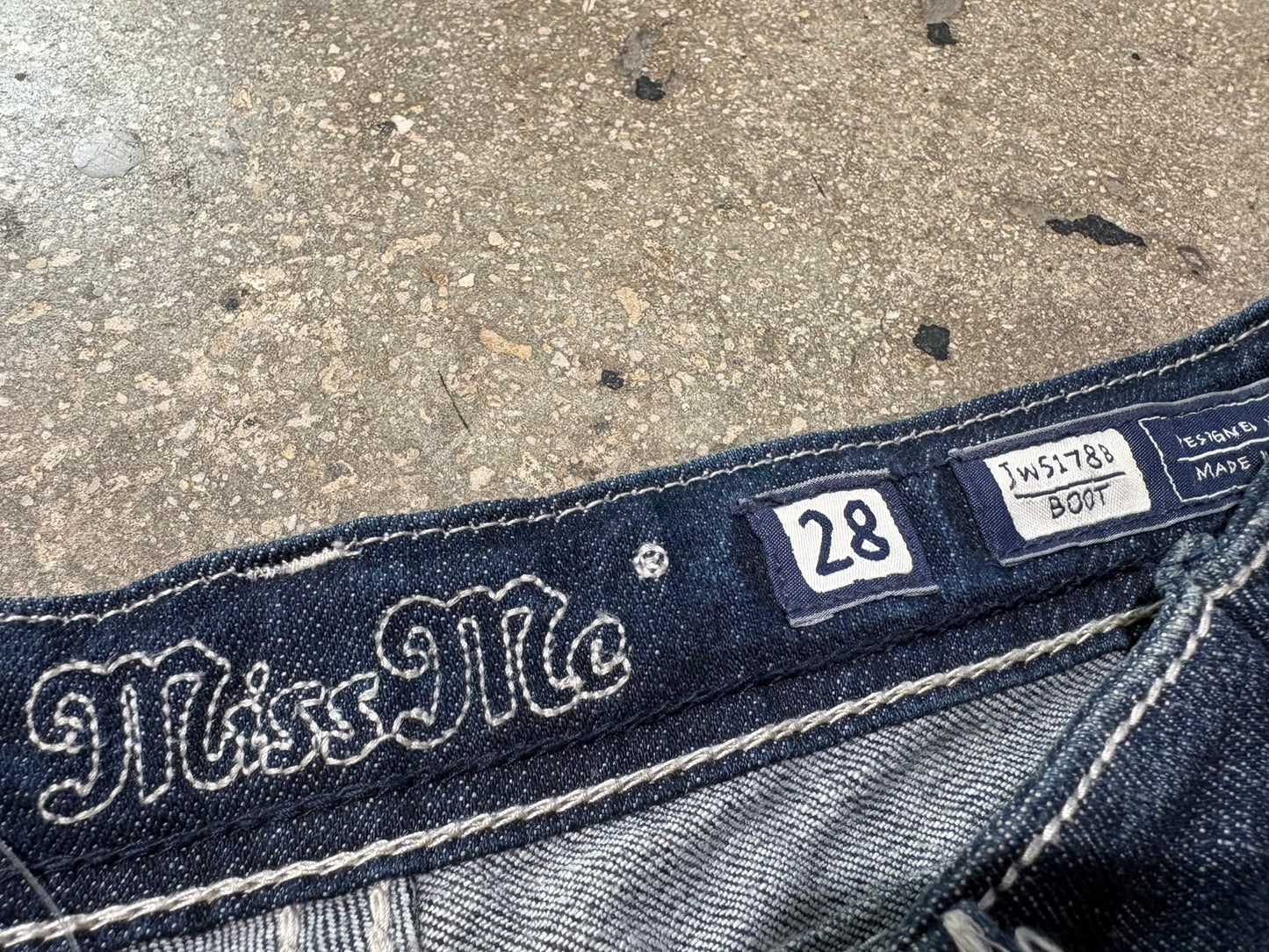 Miss Me Boot Cut Heart Denim Jeans - Blue Size 28
