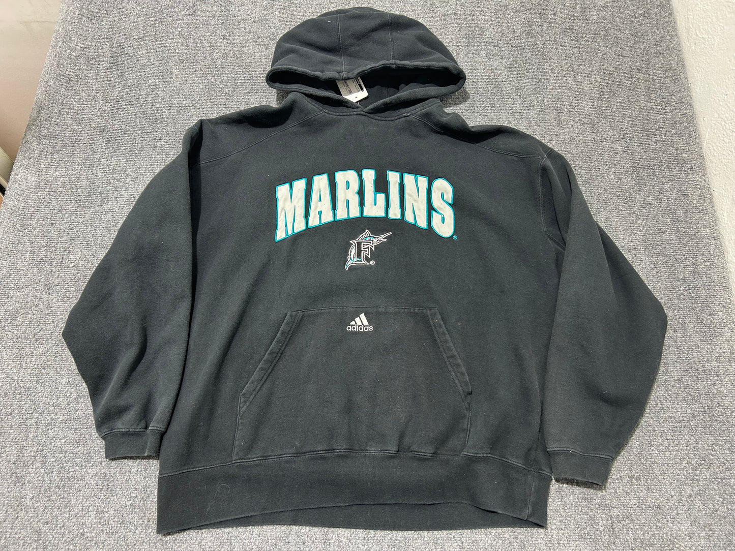 Florida Marlins Spell Out Hoodie - Black Size XXL