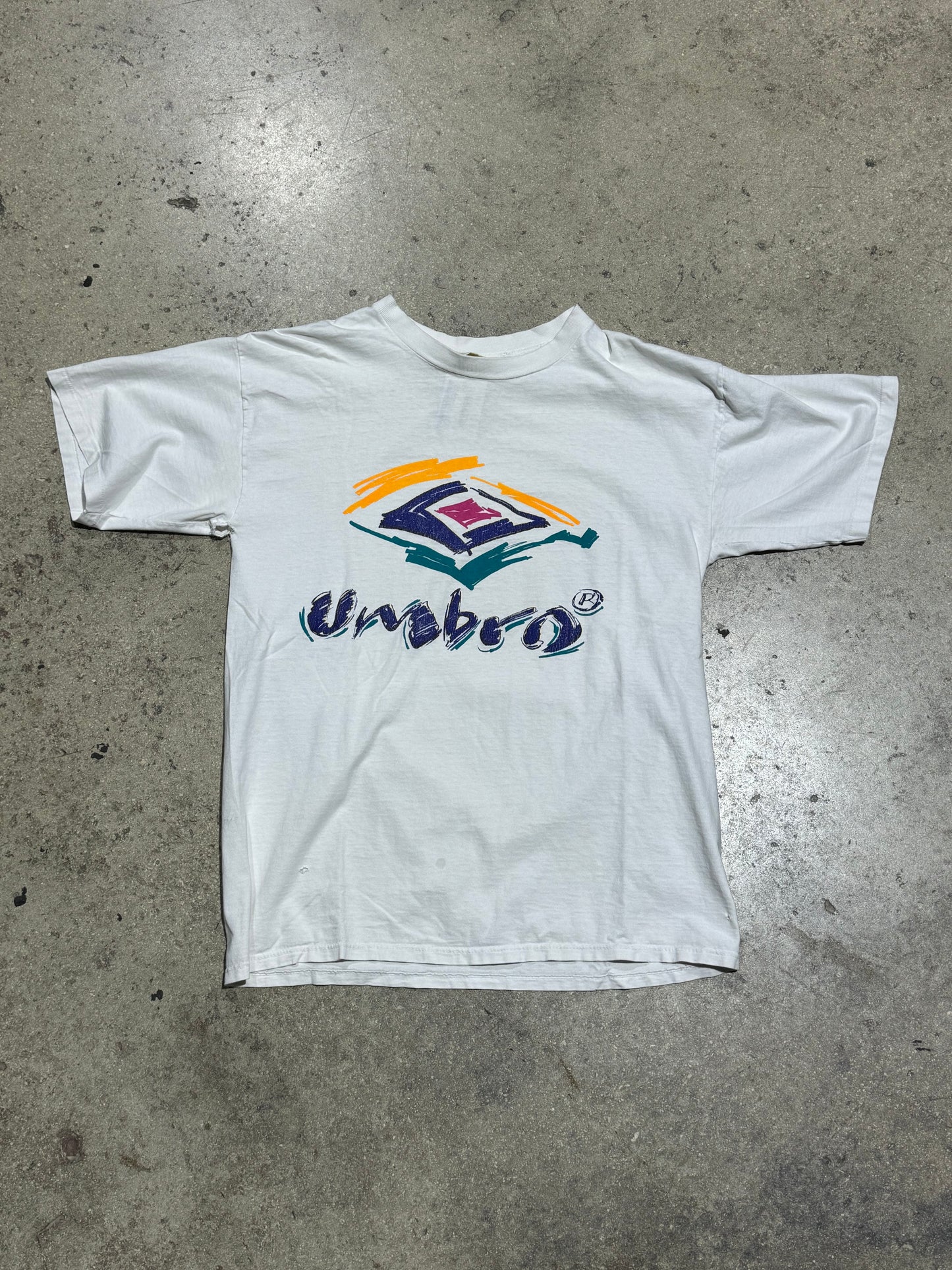 Umbro Multicolor Logo Tee - White Size Large