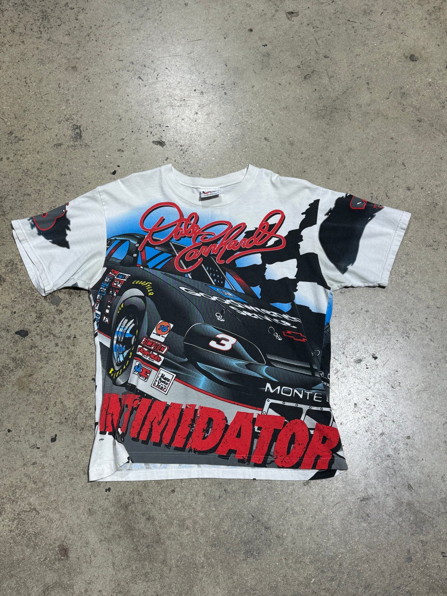 Dale Earnhardt Race To Victory Tee - White Size Large