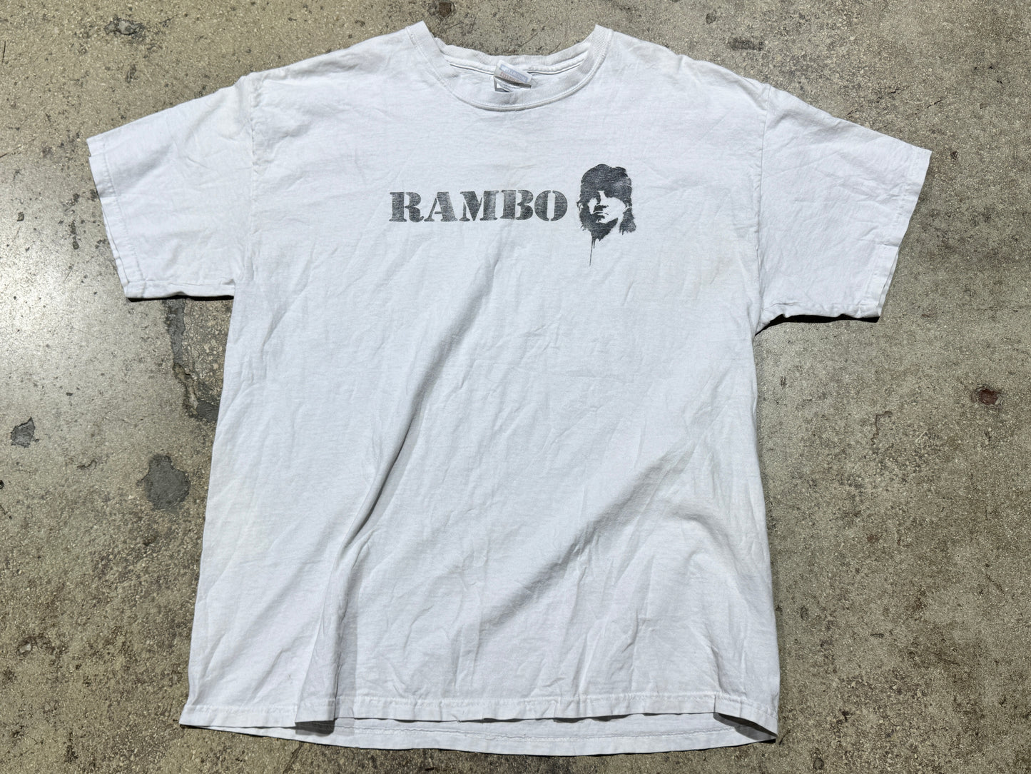 Rambo Face Tee - White Size XL