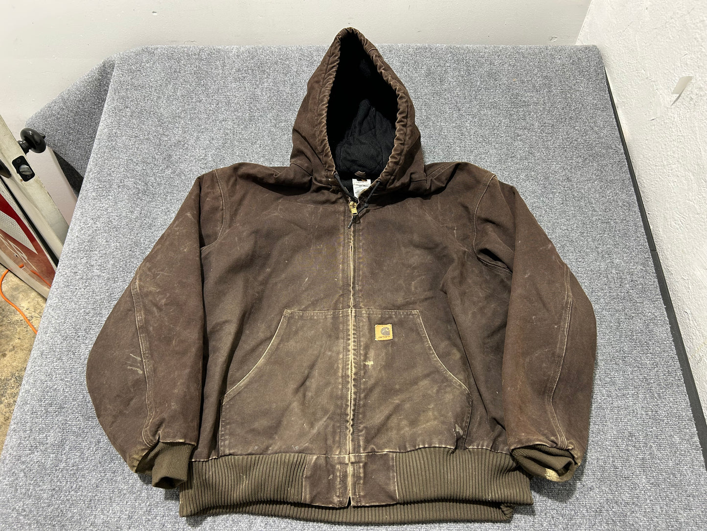 Carhartt Hooded Work Jacket - Brown Size XXL