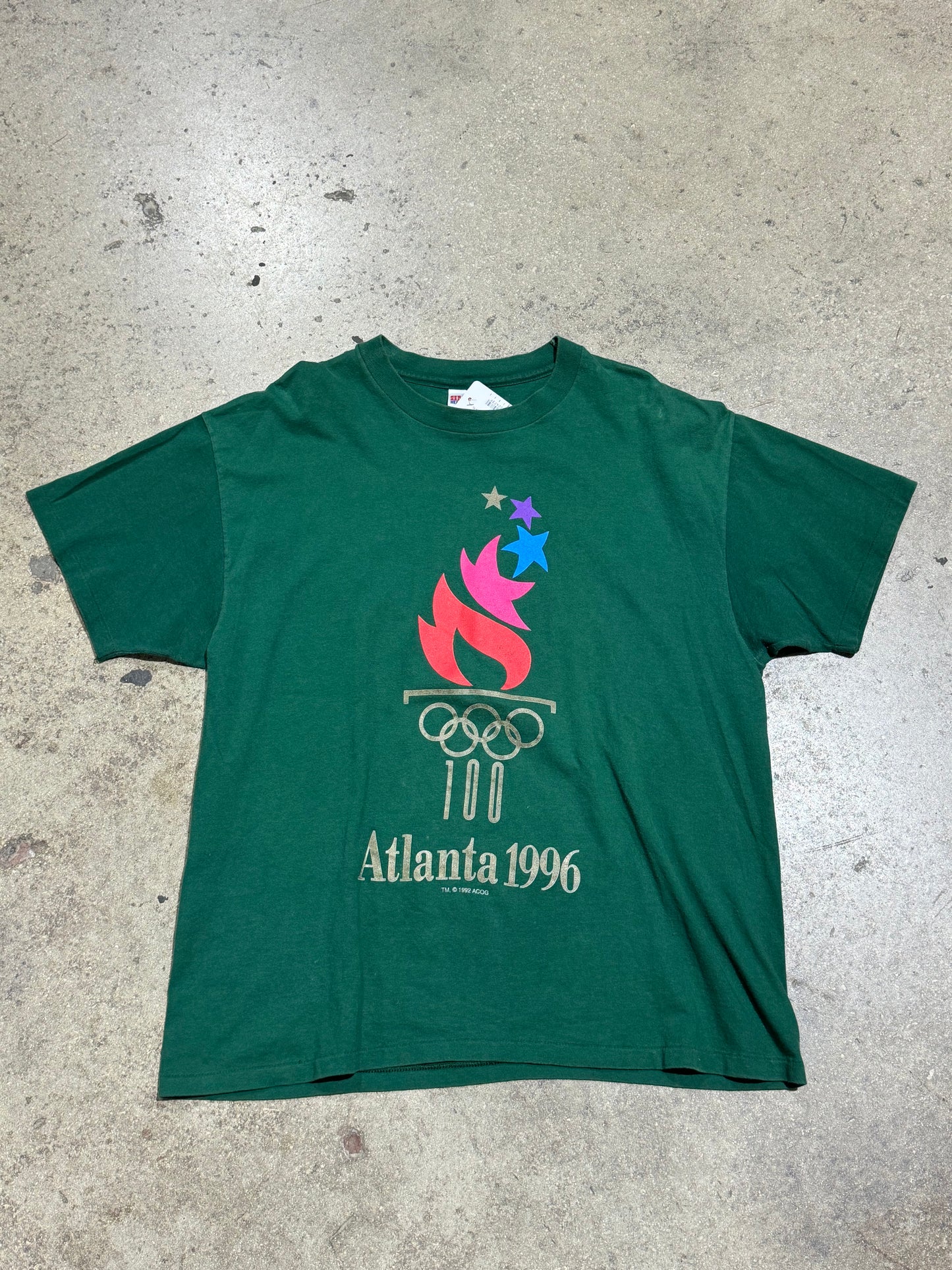 1996 Atlanta Olympics Torch Tee - Green Size XL