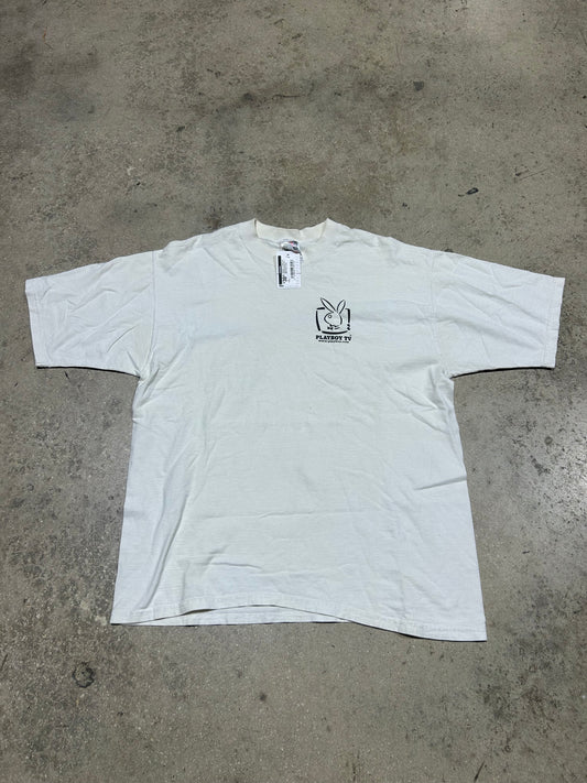 Playboy Tv Party Just Getting Started Tee - White Size Large