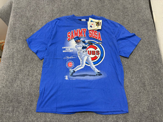 1998 Sammy Sosa Chicago Cubs Tee - Blue Size XL