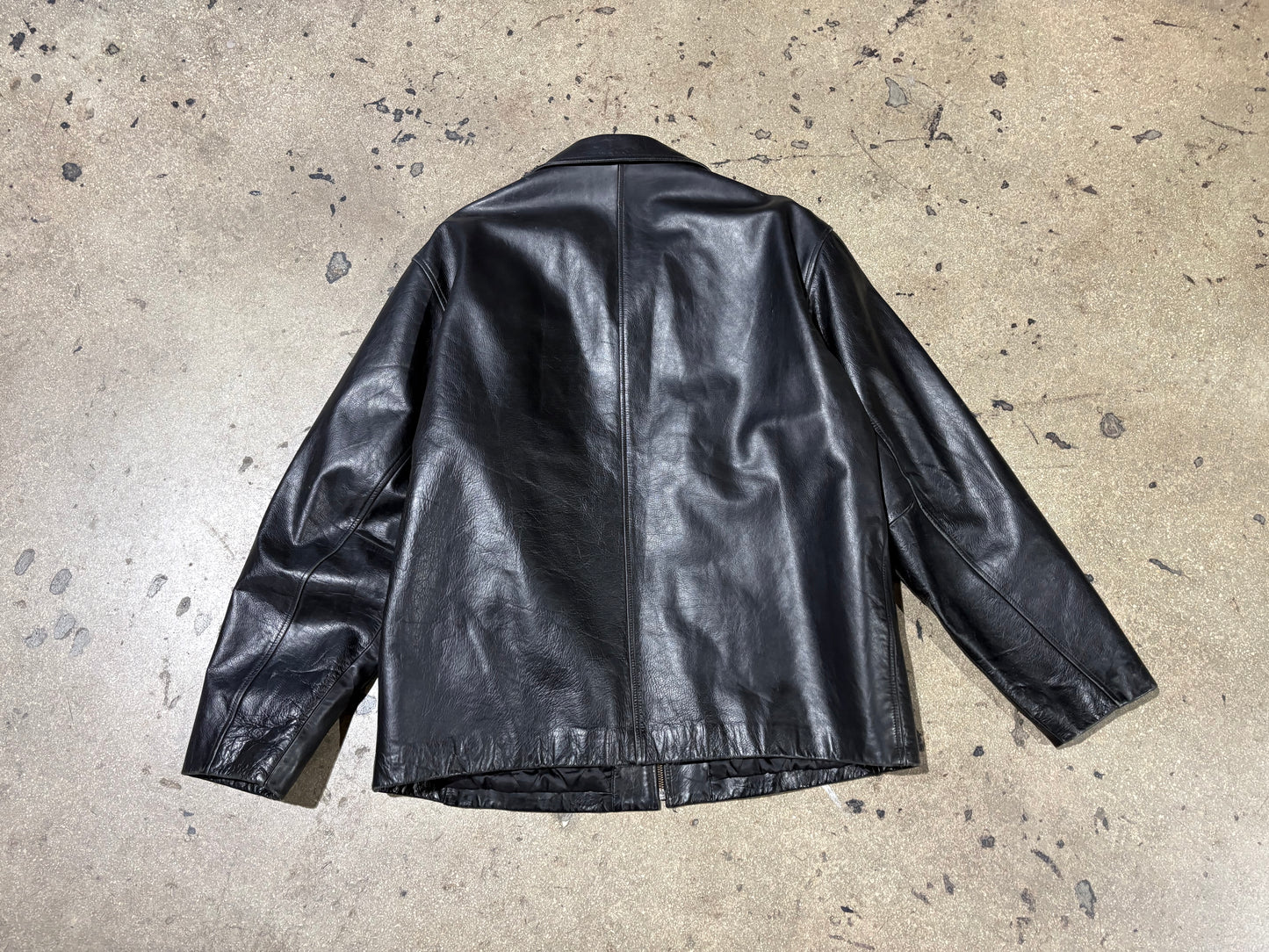 90s Gap Leather Jacket - Black Size XL