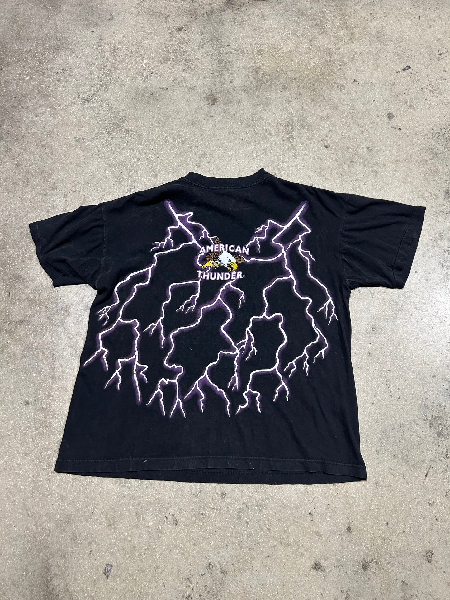 USA Thunder Feel The Wind Tee - Black Size Large