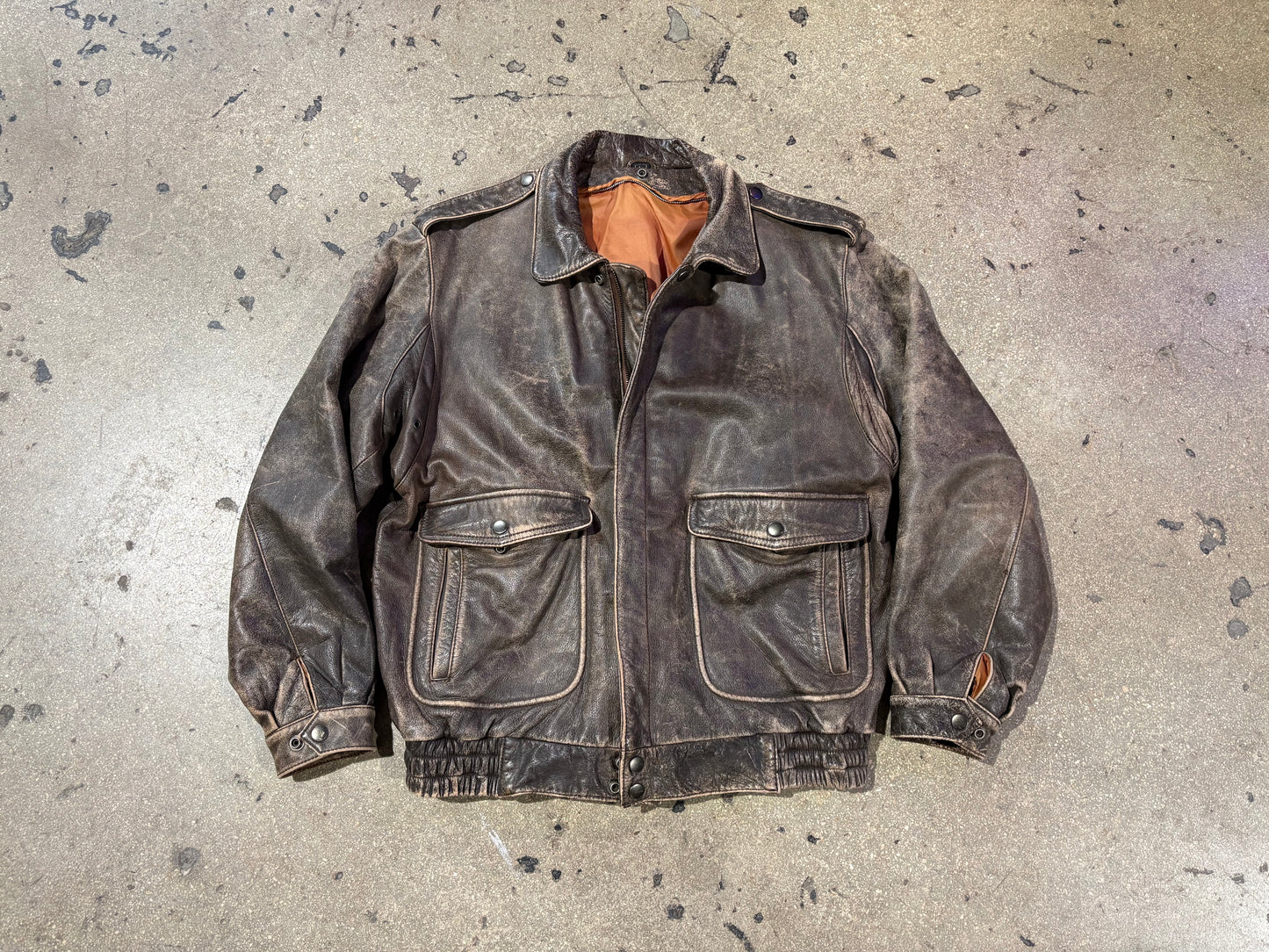 Japanese Leather Type A2 Jacket - Brown Size Large