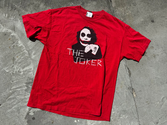 The Dark Knight Joker Showing Hand Tee - Red Size XL