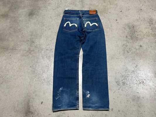 Evisu Back Pocket Hits Jeans - Navy/White Size 32