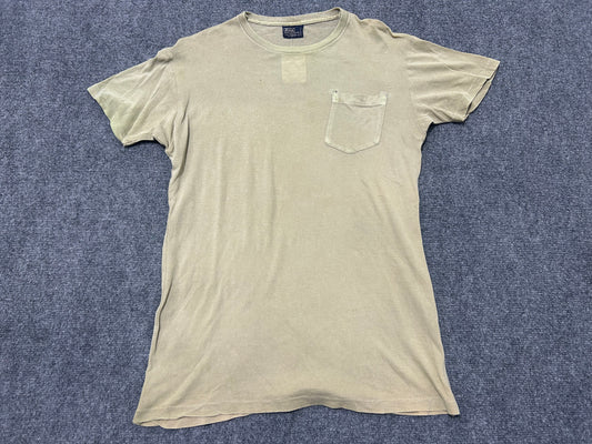 90s Polo Ralph Lauren Single Stitch Pocket Tee - Olive  Size Large