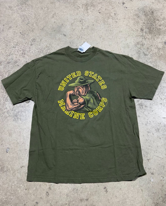 United States Marine Corps Bulldog Tee - Olive Green Size XL