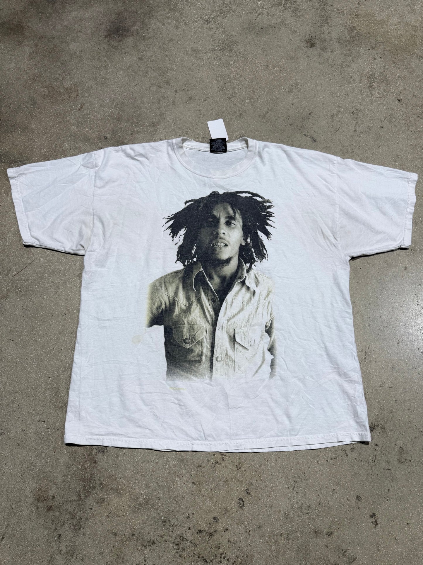 00s Bob Marley Portrait Tee - White Size XXL