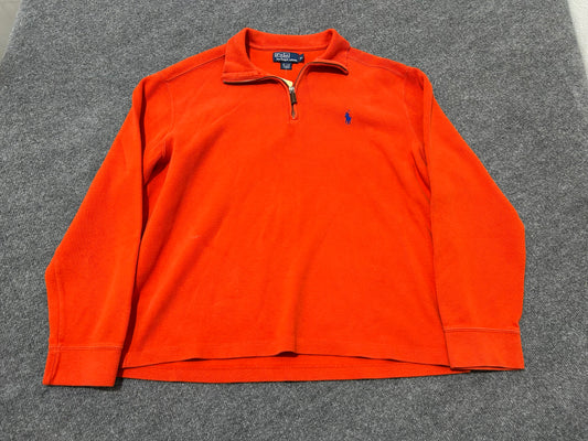 Polo Ralph Lauren Quarter Zip Sweater - Orange Size XL