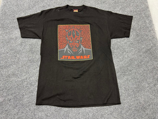 Star Wars Darth Maul Textured Print Tee - Black Size Large(DRY ROT)