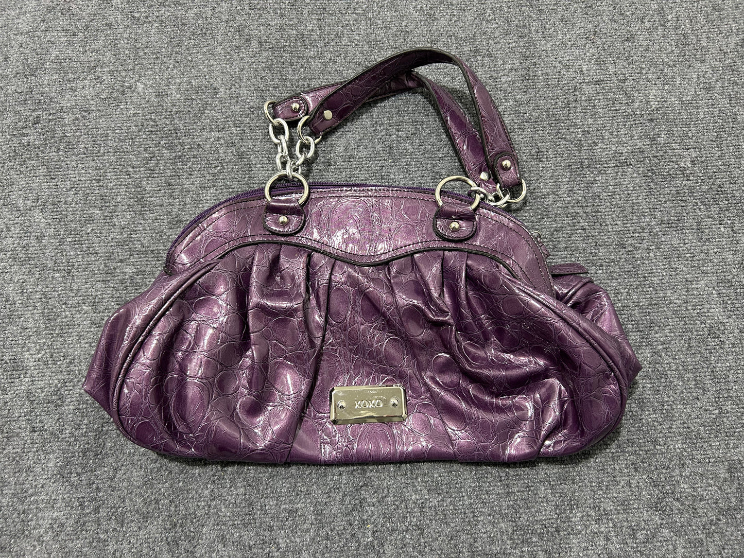 XOXO Crocodile Embossed Faux Leather Bag - Purple