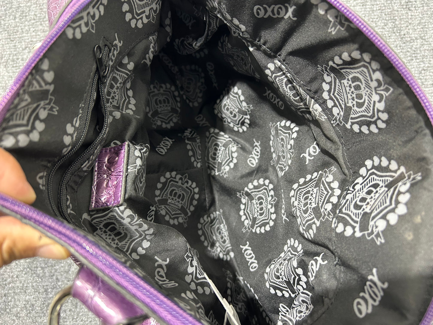 XOXO Crocodile Embossed Faux Leather Bag - Purple