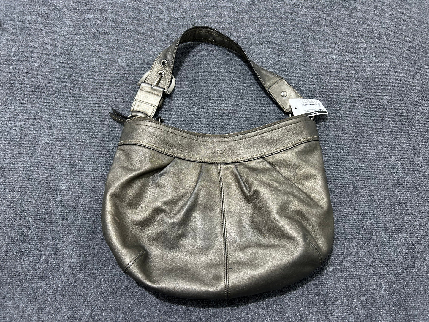 Coach Soho Metallic Leather Shoulder Bag - Gray