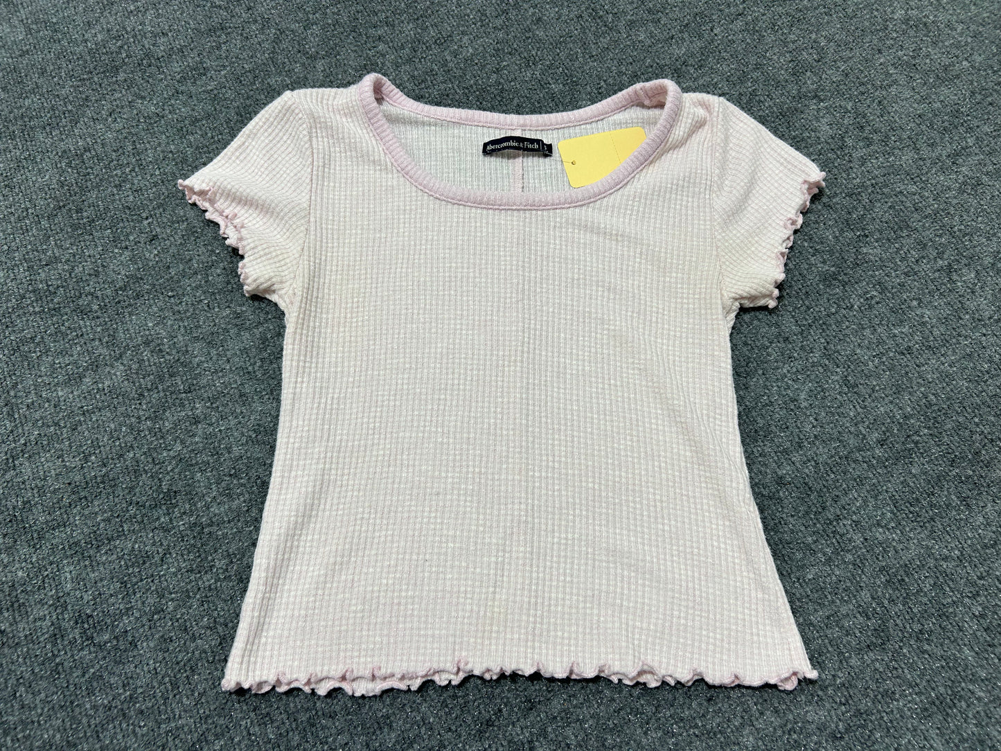 Abercrombie & Fitch Ribbed Striped Crop Top - Pink Size Small