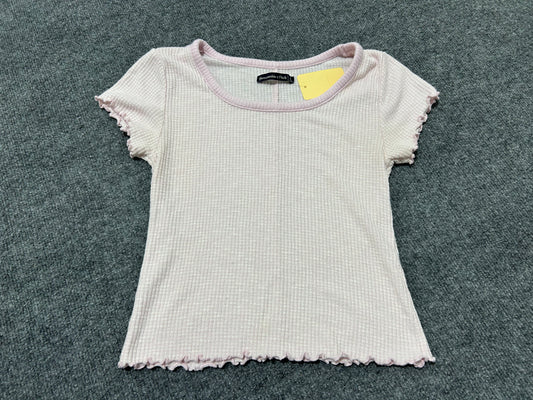 Abercrombie & Fitch Ribbed Striped Crop Top - Pink Size Small
