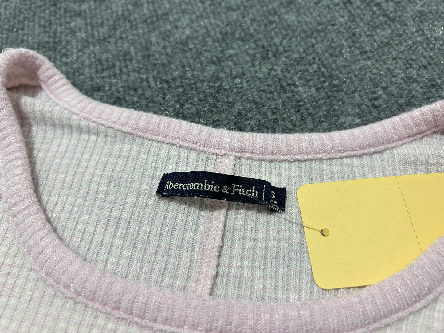 Abercrombie & Fitch Ribbed Striped Crop Top - Pink Size Small