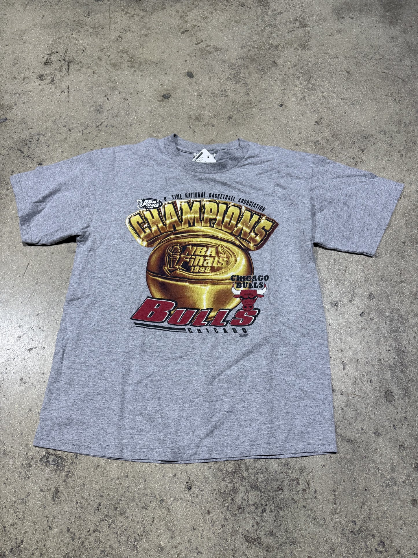 1998 Chicago Bulls Champions Tee - Grey Size Large