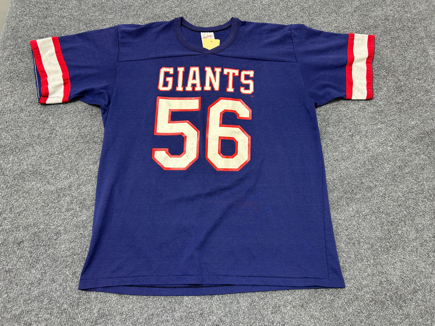 Rawlings New York Giants #56 Lawrence Taylor Tee - Blue Size XL