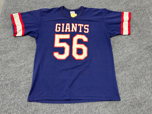 Rawlings New York Giants #56 Lawrence Taylor Tee - Blue Size XL