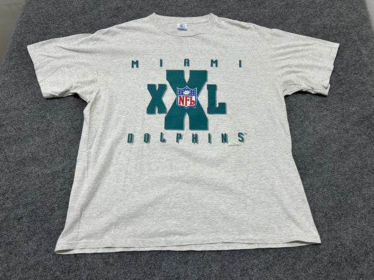1994 Starter Miami Dolphins NFL XXL Tee - Gray Size XL