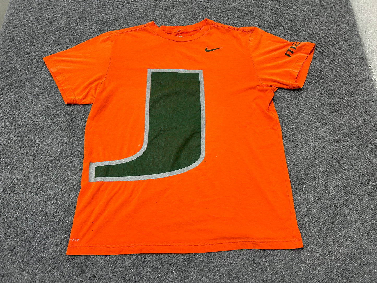 Nike UM Miami Hurricanes Wrap Around Tee - Orange Size XL