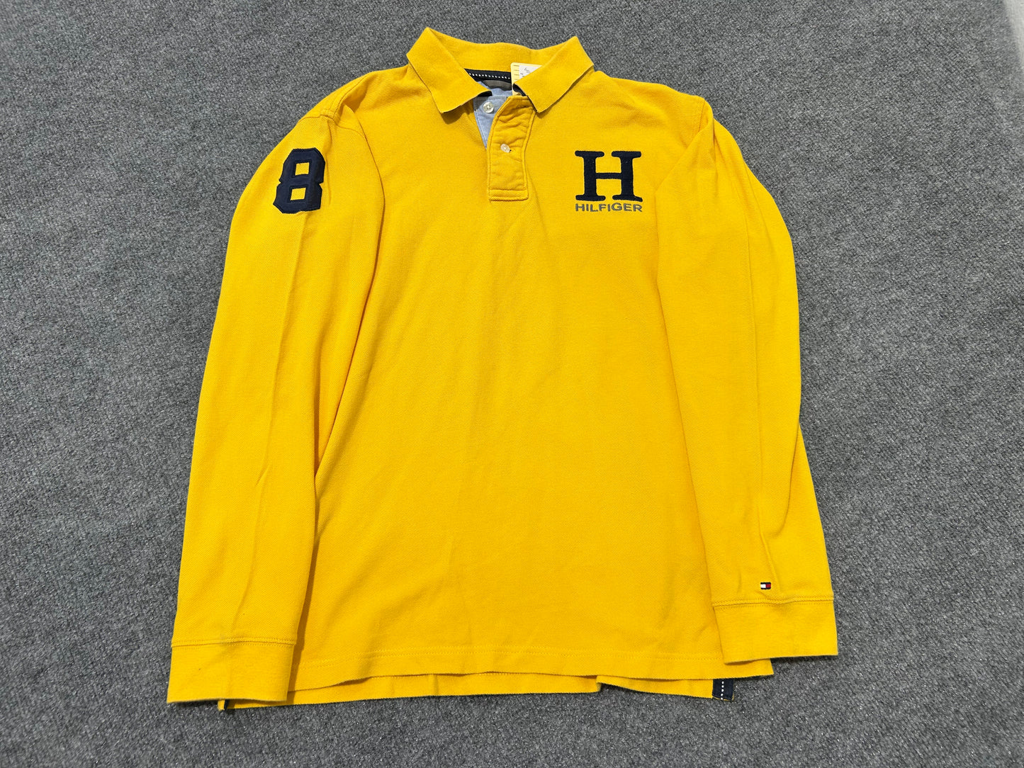Tommy Hilfiger Big H Polo Long Sleeve - Yellow Size XL