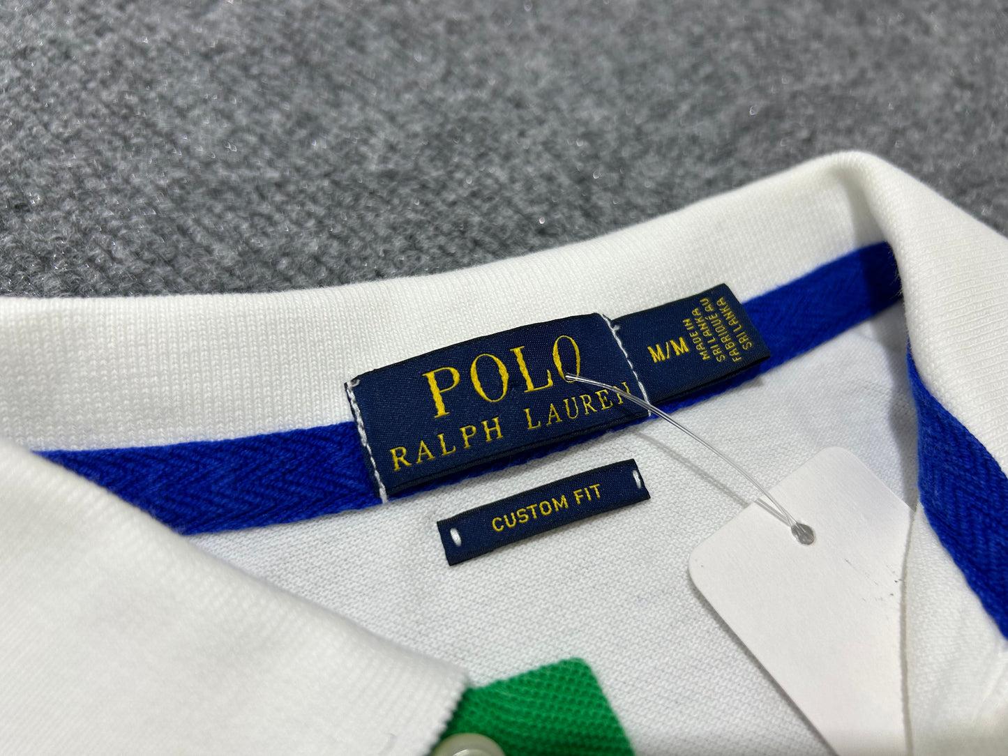 Polo Ralph Lauren Big Pony Polo Shirt - White/Blue Size Medium