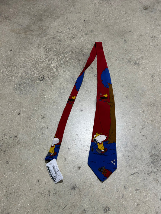 Snoopy Woodstock Peanuts Golf Silk Tie