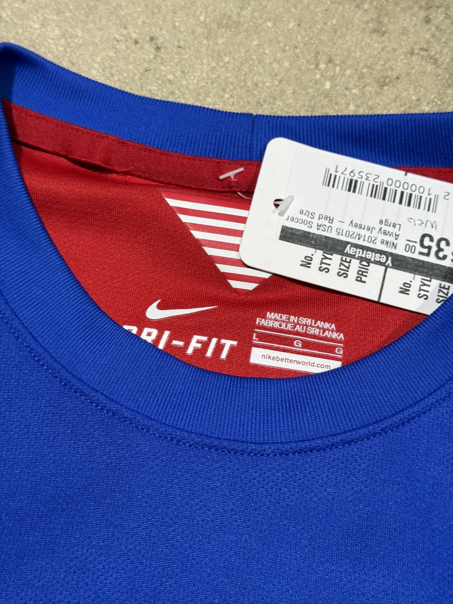 Nike 2014/2015 USA Soccer Away Jersey - Red Size Large