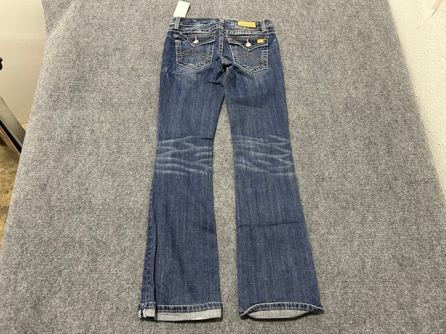 Miss Me Distressed Bootcut Jeans - Dark Blue Size 28
