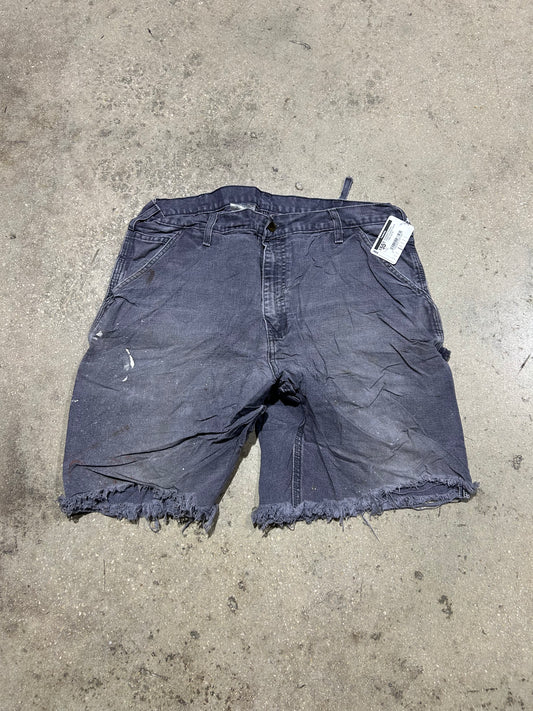 Distressed/Thrashed Carhartt Carpenter Shorts - Grey Size 36
